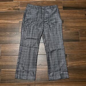 Worthington Women’s Straight Leg Pants Size 12 Petite Short Metallic Plaid Black